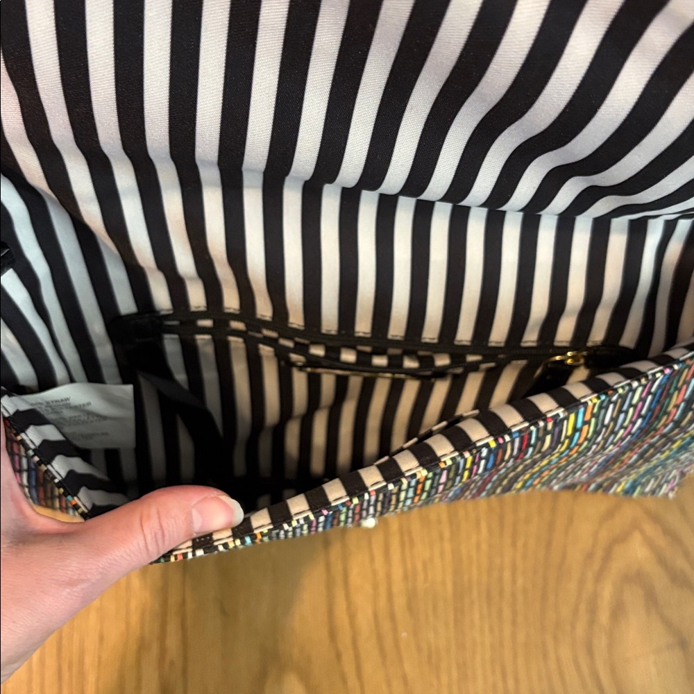 Betsey Johnson Sequin Straw Envelope Crossbody Clutch - Picture 5 of 9